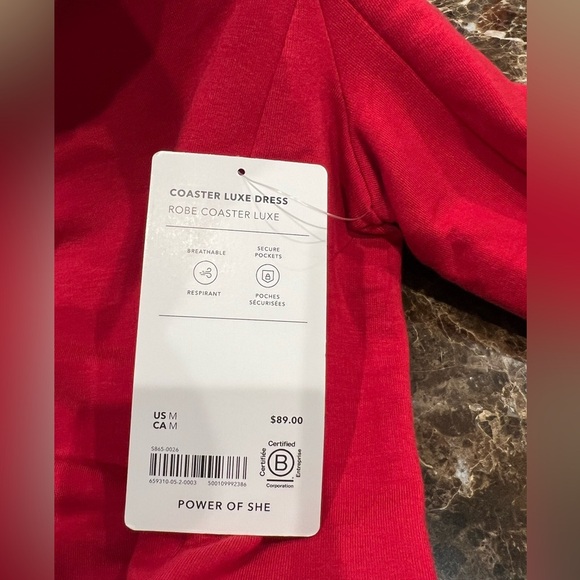 NWT Athleta COASTER LUXE SWEATSHIRT DRESS- Size Medium- Red - Picture 12 of 16